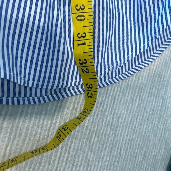 Ralph Lauren Mens 
•Dress Shirt 
•Button Up 
•Blue Striped Cotton Yarmouth 17-36 - Picture 6 of 8
